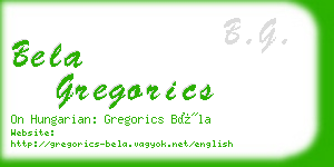 bela gregorics business card